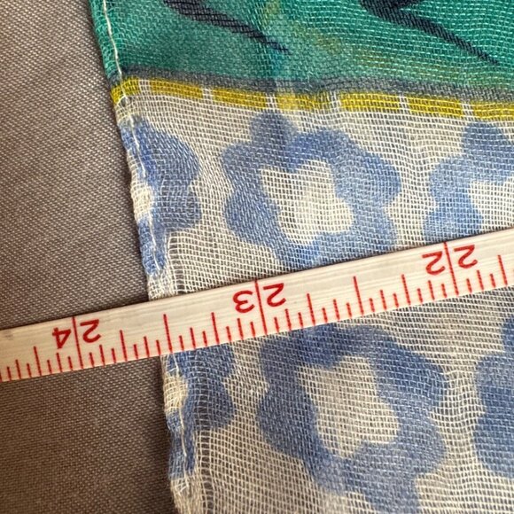 Colorful Paisley & Floral Lightweight Scarf/Shawl With Fringe Edges - Picture 6 of 9